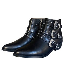 Aqua women moto black booties size 6.5